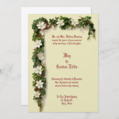 White Floral Vine Border Wedding Kaart (Voorkant / Achterkant)