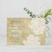 White Floral Vintage Wedding Invitations Kaart (Staand voorkant)
