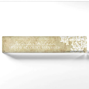 White Floral Vintage Wedding Naambordje