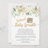 White Floral Virtual Baby Sprinkle baby shower Kaart (Voorkant)