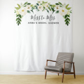 White Floral Vrijgezellenfeest Backdop Wandkleed (In situ)