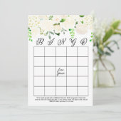 White Floral Vrijgezellenfeest Bingo Cards Kaart (Staand voorkant)