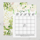 White Floral Vrijgezellenfeest Bingo Cards Kaart (Voorkant / Achterkant)