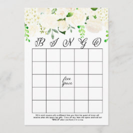 White Floral Vrijgezellenfeest Bingo Cards Kaart