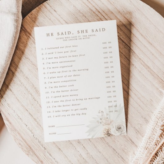 White Floral Vrijgezellenfeest Hij zei dat ze Kaar Kaart