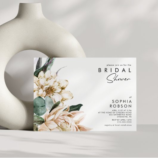 White Floral Vrijgezellenfeest Kaart