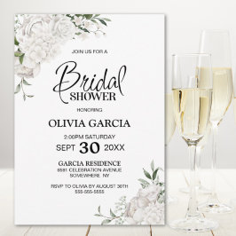 White Floral Vrijgezellenfeest Kaart