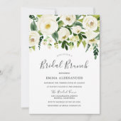 White Floral Vrijgezellenfeest Modern Brunch Invit Kaart (Voorkant)