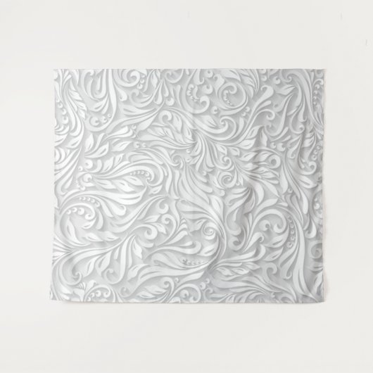 White Floral Wandkleed (Voorkant (horizontaal))