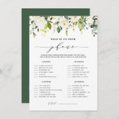 White Floral Wat is er op je Vrijgezellenfeest? Informatiekaartje (Voorkant / Achterkant)