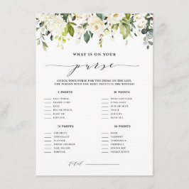 White Floral Wat zit er in je paarse schoenenspel Informatiekaartje