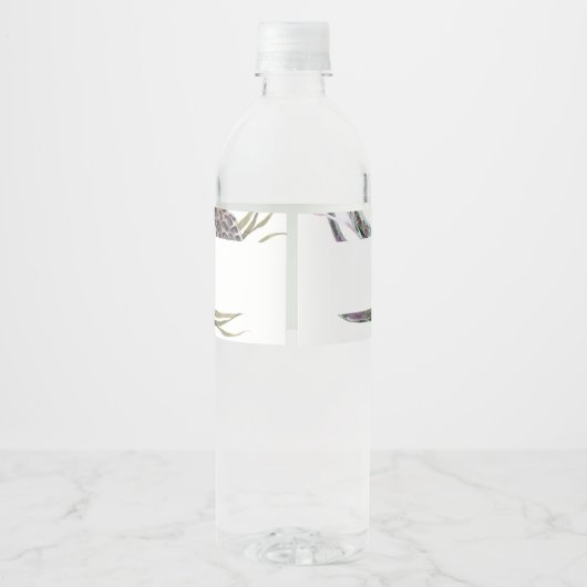 White Floral Waterfles Etiket (Achterkant)
