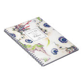 White Floral Waterverf Name LastName notebook Notitieboek (Rechterzijde)