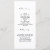 White Floral Waterverf Wedding Programs Programmakaart (Achterkant)
