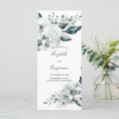 White Floral Waterverf Wedding Programs Programmakaart (Staand voorkant)