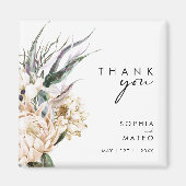 White Floral | Weddenschap Favor Magnet (Voorkant)