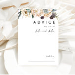 White Floral Wedding Advice Kaart<br><div class="desc">We ontwierpen deze White Floral Wedding Advice Kaart om je rustige, donkere tropische bruiloft te voltooien. Met zijn boze waterverf grof naar zijn moderne boho winterbloemen, inclusief protea, dahlia en gedroogde lotus, zal het ontwerp zeker uw humeurig, minimalistisch groen en wit thema afzetten. Verander de tekst en voeg een foto...</div>