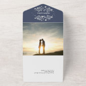 White Floral Wedding All In One Uitnodiging (Buitenkant)