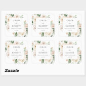 White Floral Wedding Cake Box Favor Sticker (Vel)