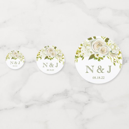 White Floral Wedding Confetti (Voorkanten)