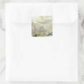 White Floral Wedding Envelope Sjabloon zeehonden Vierkante Sticker (Tas)