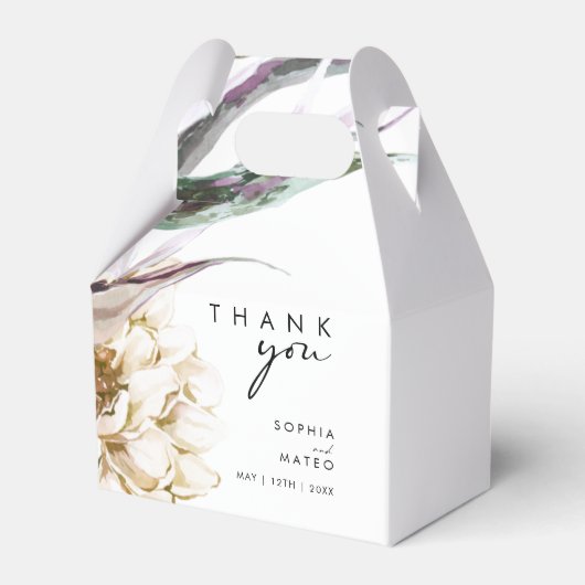 White Floral Wedding Favor Box Bedankdoosjes (Voorkant Zijde)