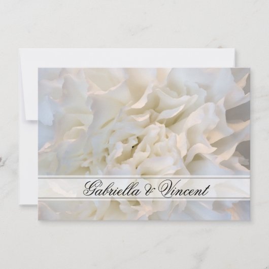 White Floral Wedding Flat Stationery Note Kaart Notitiekaartje (Voorkant)