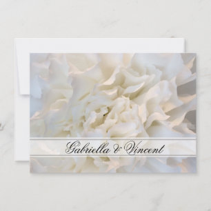 White Floral Wedding Flat Stationery Note Kaart Notitiekaartje