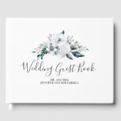 White Floral Wedding Gastenboek (Voorkant)