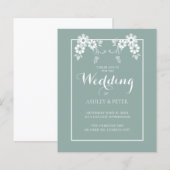 White Floral Wedding Invitation (Voorkant / Achterkant)