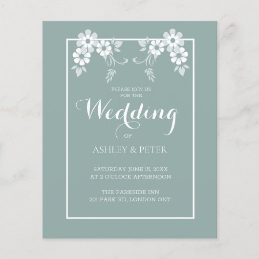 White Floral Wedding Invitation (Voorkant)