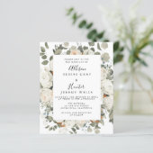 White Floral Wedding Invitation (Staand voorkant)