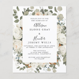 White Floral Wedding Invitation