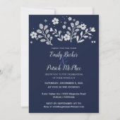 White Floral Wedding Invitation Kaart (Voorkant)