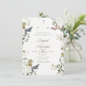 White Floral Wedding Invitation - Save the Date Kaart (Staand voorkant)