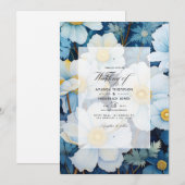 White Floral Wedding Kaart (Voorkant / Achterkant)