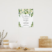 White Floral Wedding Poster (Keuken)