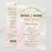 White Floral Wedding Programme (Voorkant / Achterkant)