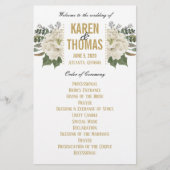 White Floral Wedding Programme (Voorkant)