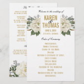 White Floral Wedding Programme (Voorkant / Achterkant)