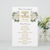 White Floral Wedding Programme (Staand voorkant)