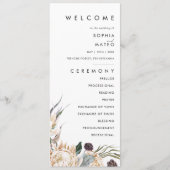 White Floral Wedding Programme Programmakaart (Voorkant)