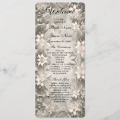 White Floral Wedding Programme Programmakaart (Voorkant)