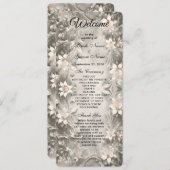 White Floral Wedding Programme Programmakaart (Voorkant / Achterkant)