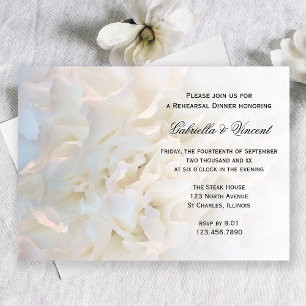 White Floral Wedding Rehearsal Dinner Kaart