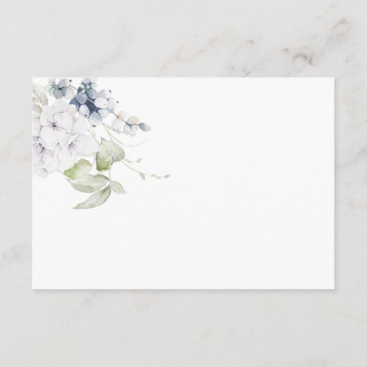 White Floral Wedding Rsvp Online met QR-code scann Informatiekaartje (Achterkant)