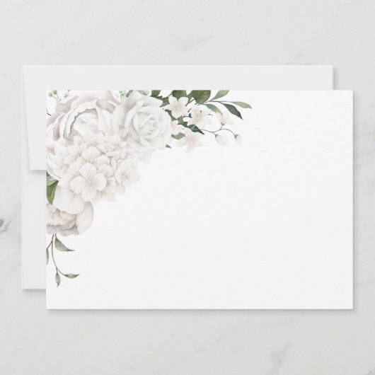 White Floral Wedding Save The Date (Achterkant)