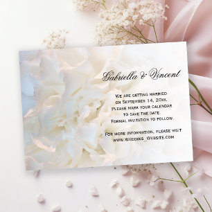 White Floral Wedding Save the Date Kaart