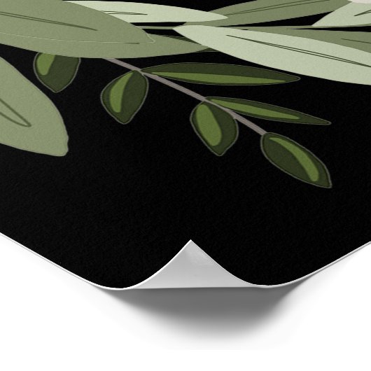 White Floral Wedding Sprigs Welkom Poster (Hoek)