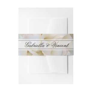 White Floral Wedding Uitnodigingen Wikkel